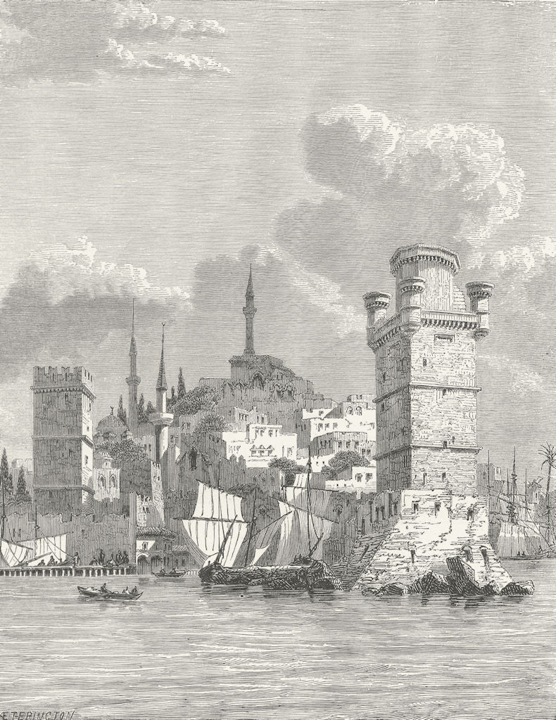 GREECE. Rhodes c1885 old antique vintage print picture